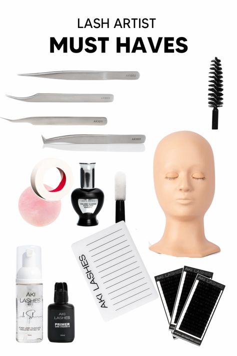 Dive into our blog post to discover the ultimate list of must-haves for every lash artist!   From precision tweezers to high-quality adhesives, we've compiled everything you need to create flawless lash extensions. Whether you're just starting out or a seasoned pro, these essential tools and products will elevate your lash game to new heights. Don't miss out on this comprehensive guide - click to read more and ensure you have everything you need to create stunning lash transformations! Artist Essentials, Lash Extension Supplies, Eyelashes Extensions, Eyelash Extension Supplies, List Of Tools, Lash Room, Lash Adhesive, Brow Lamination, Lower Lashes