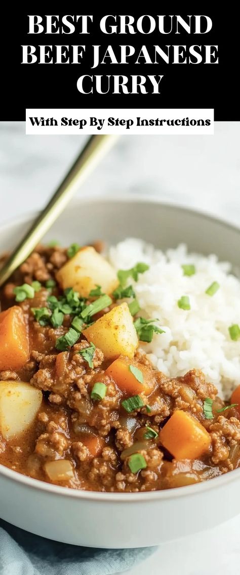 Image for Best Ground Beef Japanese Curry Ground Meat Curry, Ground Beef Curry Recipes, Ground Beef Curry Recipe, Curry Ground Beef, Best Ground Beef Recipes, Beef Curry Recipe, Japanese Sweet Potato, Japanese Curry, Beef Curry