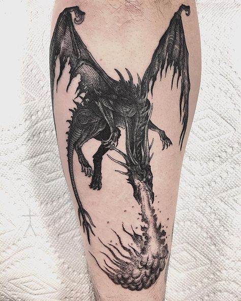 Little Kalameet raining fire for Nick! Thanks for getting this one dude!! And thanks for the rad figure! done here in Pittsburgh at… Mens Dragon Tattoo, Men Dragon Tattoo, Dragon Tattoo Men, 3d Dragon Tattoo, Black Dragon Tattoo, Tattoos 2024, Dragons Tattoo, Dragon Tattoos For Men, Dark Tattoos