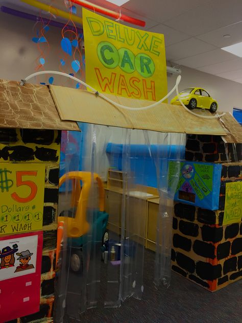 Car Wash Car Wash Dramatic Play Preschool, Car Wash Dramatic Play, Wheels Creative Curriculum, Creative Curriculum Wheels Study, Carwash Ideas, Preschool Transportation, Preschool Valentines Activities, Creative Curriculum Preschool, Transportation Theme Preschool