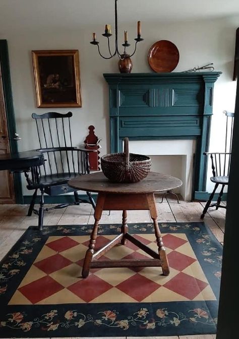 Early American Interiors, Colonial Paint Colors Interior, American Colonial Interior, Colonial Interiors, Early American Decor, Colonial Decorating, Keeping Rooms, American Style Interior, Colonial Home Decor