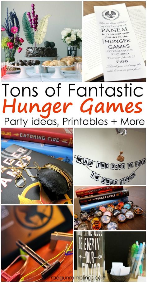 Huge list of Hunger Games inspired recipes, crafts, party ideas gifts, decor, and games. This is perfect for movie night or celebrating The Ballad of Songbird and Snakes book. Hunger Games Crafts, Games Party Ideas, Hunger Games Theme, Hunger Games Party, The Hunger Games Books, Snake Party, Hunger Games Books, Hunger Games Movies, Camping Parties