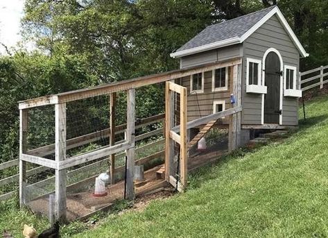 Hillside chicken coop idea. | The Most Beautiful Chicken Coops We've Ever Seen - 20 Backyard Chicken Coop Ideas Chicken Coop On A Hill, Large Chicken Coop, Backyard Poultry, Chicken Tractor, Coop Plans, Coop Design, Backyard Chicken Farming, Beautiful Chickens, Chicken Coop Designs