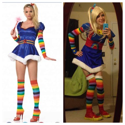 Cosplay achieved! Store bought Rainbow Brite turned into way more realistic to the cartoon Rainbow Brite Costume Diy, Rainbow Brite Halloween Costume, Rainbow Brite Costume, Clever Halloween, Clever Halloween Costumes, Costumes Diy, Halloween Queen, 2024 Halloween, Halloween Makeup Inspiration