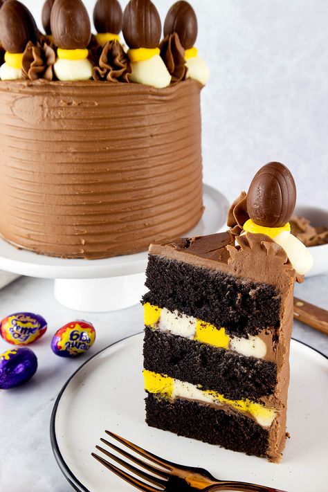 Crème Egg Cake, Creme Egg Cake, Lemon Roll, Banana Custard, Swiss Cake, Blackberry Lemon, Blueberry Biscuits, Creme Eggs, Biscoff Recipes