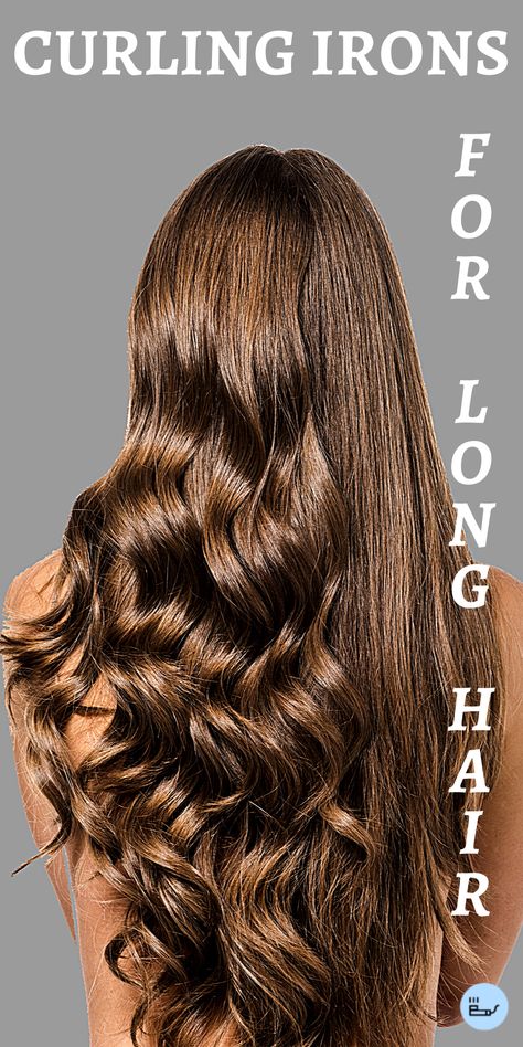 Can't find a curling iron that works on your long locks? Here are 5 that will do the trick. How To Curl Very Long Hair, Curling Long Thick Hair, Best Curling Iron For Long Hair, Iron Curled Hair, Hairstyles With Curling Iron, Curling Iron Size Guide, Hairstyles Curling Iron, How To Curl Long Hair, Curling Iron For Long Hair