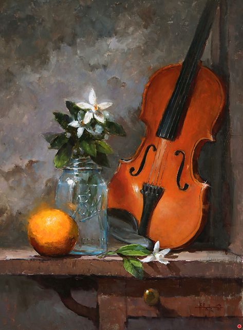 Still Life Oil Painting Fine Art, Violin Art Painting, Instruments Painting, Violin Painting, Violin Art, Still Life Images, Still Life Oil Painting, Still Life Drawing, Oil Painting Flowers