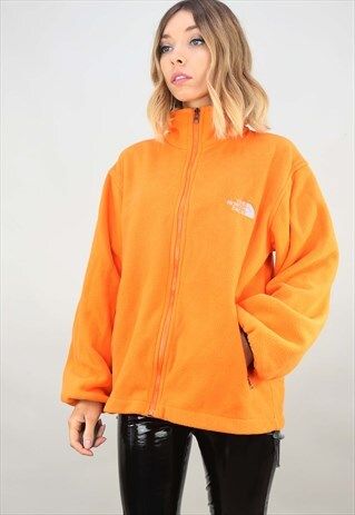 Orange Fleece Outfit, Fleece Outfit, Orange Fleece, The North Face Fleece, Vintage Fleece, North Face Fleece, Jumper Sweater, North Face, Zip Pockets