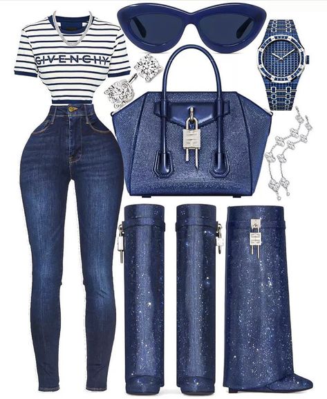 Denim On Denim Outfit Black Women, Black Denim Jeans Outfit, Cayman Island, Sassy Outfit, Stylish Summer Outfits, Paris London, Cute Swag Outfits, Baddie Outfits Casual, Dope Outfits