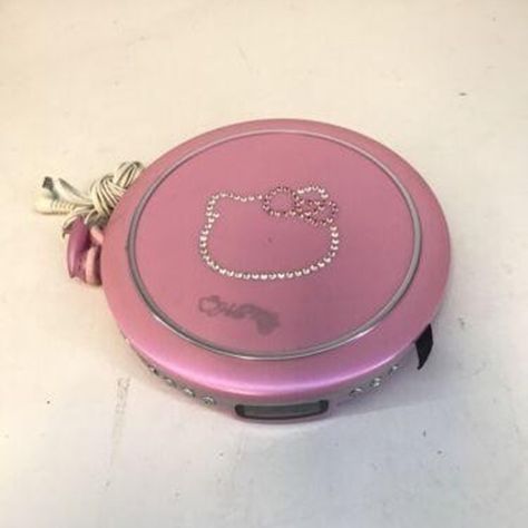 Portable Cd Player Aesthetic, Hello Kitty Radio, Hello Kitty Cd Player, Headphones Y2k, Wuhu Island, Y2k Technology, Pink Cd Player, Y2k Memories, Kitty Headphones