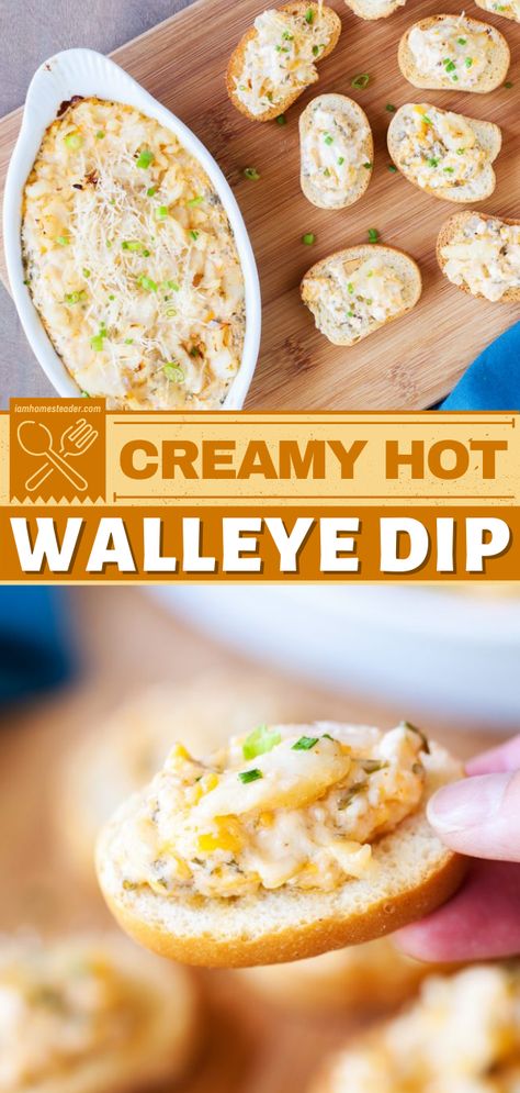 Walleye Dip, Pickerel Recipes, Grilled Walleye, Dip For Chips, Walleye Recipes, Walleye Fish Recipes, Crowd Pleasing Appetizers, Fish Recipe, Fish Dinner