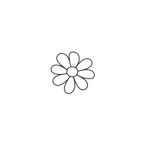 Flower Tattoos Cartoon, Daisy Tattoo Dainty, Small Cartoon Flower Tattoo, Small Flower Outline Tattoo, Outline Of Flowers Simple, Simple Flower Outline Tattoo, Small Tattoos Flower Simple, Daisy Doodle Tattoo, Daisy Stick And Poke