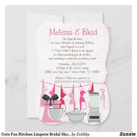 Lingerie Bridal Shower Invitations, Lingerie Bridal Shower, Wedding Bra, Lingerie Bridal, Fun Kitchen, Lingerie Shower, Couple Shower, Bridal Shower Invitation, Pink Bra