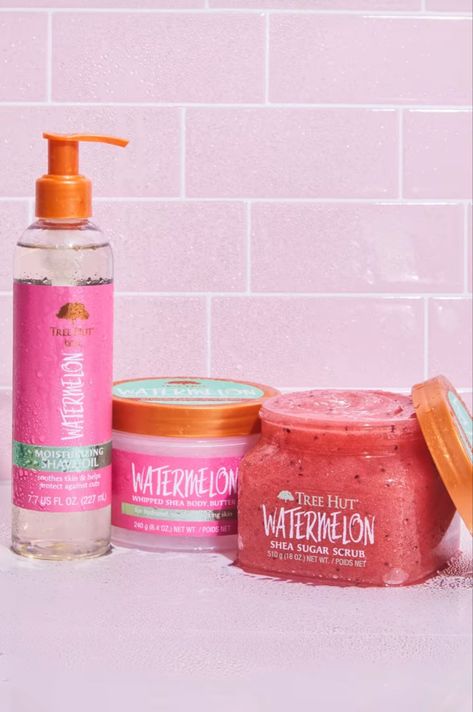 Watermelon Tree Hut, Tree Hut Watermelon, Watermelon Tree, Best Body Scrub, Good Shampoo And Conditioner, Body Hygiene, Simple Skincare Routine, Sugar Body Scrub, Skin Care Items