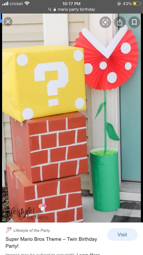 Mario Party Birthday, Super Mario Bros Theme, Twin Birthday Party, Princess Peach Party, Mario Und Luigi, Mario Bros Birthday Party Ideas, Nintendo Party, 4de Verjaardag, Mario Theme