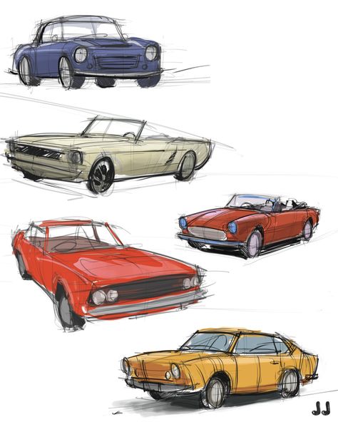 Digital Car Drawing, Vehicle Drawing Reference, Vehicle Reference Photo, How To Draw Cars Perspective, Car Comic Art, Old Car Illustration, Driving Drawing References, Car Reference Photo, Cars Anatomy