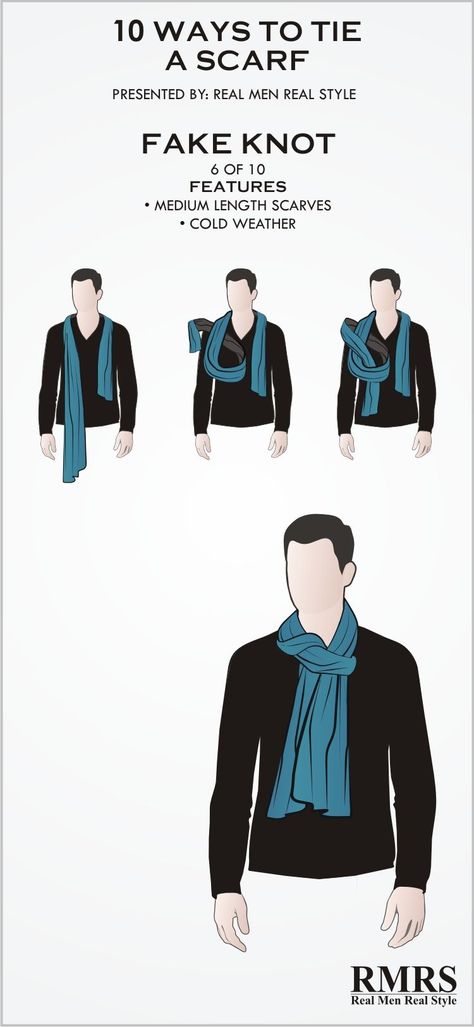 Scarf Knot #6 – Fake Knot Muffler Outfit Men Casual, Mens Scarf Fashion, Ways To Tie A Scarf, Bhai Bhai, Wearing Scarves, Real Men Real Style, Fashion Infographic, Tie A Scarf, Wear A Scarf