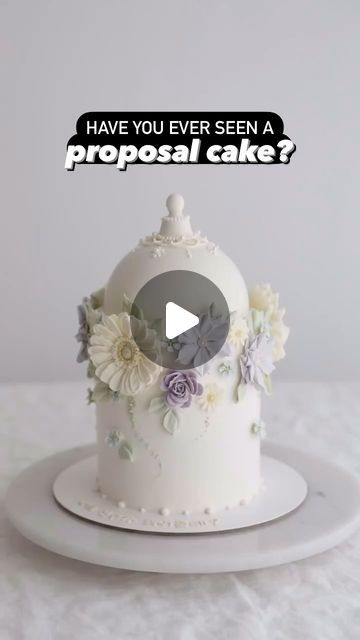 Green Wedding Shoes | Jen on Instagram: "Who is looking for proposal inspo? 🍰💍 This proposal cake is such a fun and unique way to propose - plus then you get to eat cake together to celebrate! 🥂 👉🏼 Tap to show the cake designer (@snow_palette) some love + tag a friend who would love this proposal! 💍 Looking for proposal ideas? We rounded up over 70 different proposal ideas over on the site. Comment BLOG to get the post sent directly to your DMs OR click the link in our bio OR go directly here: https://greenweddingshoes.com/unique-proposal-ideas/ Cake by @snow_palette #proposalideas #proposal #cakeart #proposalcake #weddingideas" Proposal Cakes Ideas, Flowers Proposal, Proposal Cake, Unique Proposals, Ways To Propose, Love Tag, Buttercream Flowers, Green Wedding Shoes, Buttercream Cake