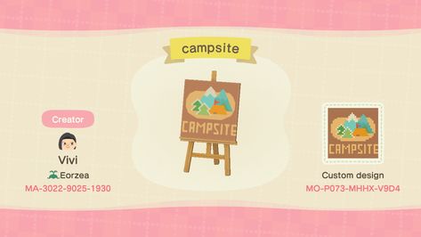 Beepboop26 on Twitter: "i made a campsite design that matches the original one from pocket camp <3 # #AnimalCrossing #ACNH #acnhdesign… " Acne Campsite, Paths Acnh, Campsite Design, Campsite Signs, Ac Codes, Nintendo Switch Animal Crossing, Motif Acnl, Animal Crossing 3ds, Ac New Leaf