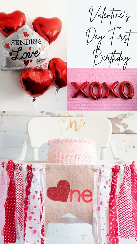 Celebrate your little one's first birthday with a touch of Valentine's charm. Heart-shaped balloons and sweet banners set the scene for a day filled with joy, giggles, and plenty of love! 🎈💕 #BabyLove #FirstValentinesBirthday #FirstBirthdayGirl Sweetheart First Birthday Girl, Valentines First Birthday Girl, Pinterest Valentines, Valentine's Day Celebration, 1st Birthday Balloons, Valentine's Day Decorations, Highchair Banner, First Birthday Party Themes, First Birthday Themes