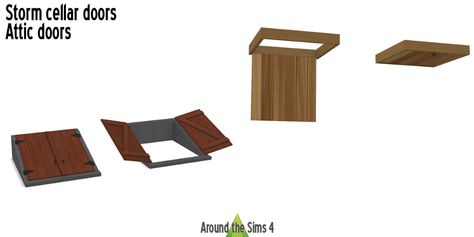 Sims 4 Cc Build, Storm Cellar, 4 Bunk Beds, Around The Sims 4, Cellar Doors, The Sims 4 Custom Content, Basement Doors, Attic Doors, Sims Wallpaper