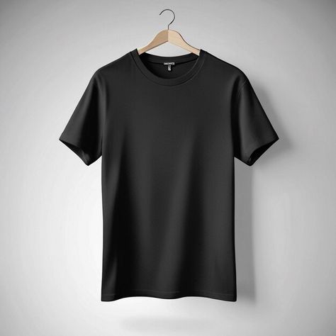 Black Tshirt Front And Back, Black T Shirt Mockup, White Wall Background, Plain Black T Shirt, Free Business Card Mockup, T Shirt Mockup, Wall Background, Business Card Maker, Presentation Template Free