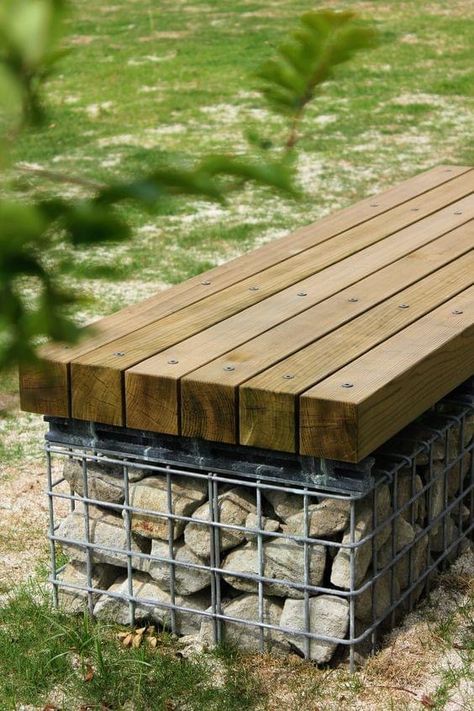 Gabion Bench, Gabion Wall Design, Gabion Retaining Wall, Oasis Backyard, Labyrinth Design, Gabion Wall, Backyard Oasis Ideas, Tiered Garden, House Construction Plan