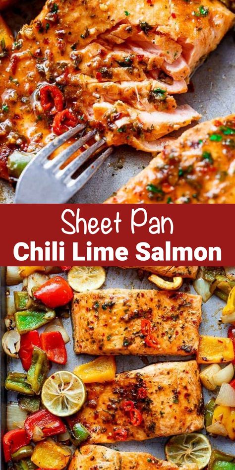 Buckeye Balls Recipe, Salmon Marinade Recipes, Lime Salmon Recipes, Chili Lime Salmon, Pescetarian Recipes, Salmon Marinade, Dinners Recipes, Lime Salmon, Sheet Pan Dinners Recipes