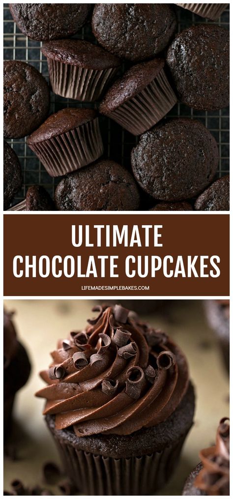 Chocolate Cupcakes With Chocolate Ganache, Moist Dense Chocolate Cupcakes, Chocolate On Chocolate Cupcakes, Super Chocolate Cupcakes, Best Ever Chocolate Cupcakes, Chocolate Cupcakes For Wedding, Rich Chocolate Cupcake Recipe, Chocolate Chocolate Cupcakes, Chocolate Birthday Cupcakes Ideas