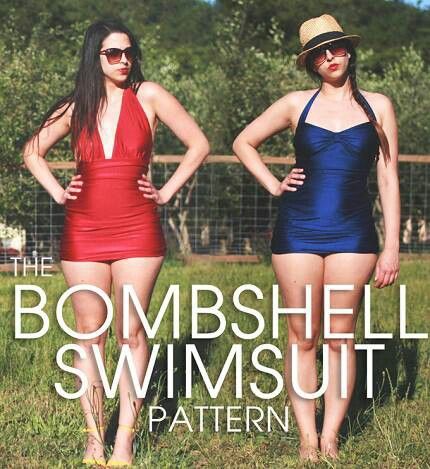 Cute Swimsuit Pattern Free, Bombshell Swimsuit, Vintage Inspired Swimsuit, Swimsuit Pattern Sewing, Bathing Suit Patterns, Swimsuit Pattern, Suit Pattern, Couture Vintage, Diy Couture