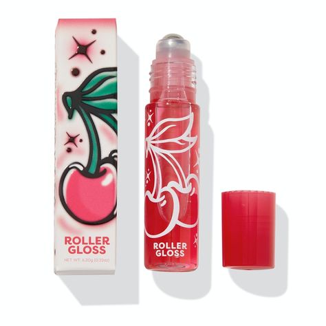 Where To Get The ColourPop x Becky G Hola Chola Collection & Its Nostalgic Lip Gloss Lip Gloss Roll On, Roll Lip Gloss, Pretty Lip Gloss, Cherry Lipgloss, Red Skincare, Roll On Lip Gloss, Cute Lip Gloss, Cherry Lip Gloss, Cherry Products