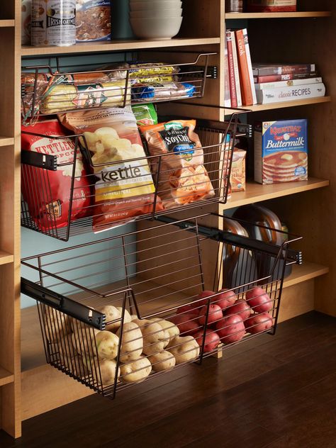 Organization and Design Ideas for Storage in the Kitchen Pantry | DIY Kitchen Design Ideas - Kitchen Cabinets, Islands, Backsplashes | DIY Flat Kitchen, 80s House, Organized Pantry, Desain Pantry, Teal Kitchen, Kabinet Dapur, Pantry Ideas, Diy Kitchen Storage, Granny Flat