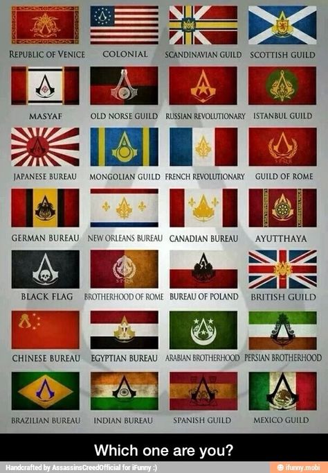 Which one is your flag Assassins Creed Quotes, Assassins Creed Logo, Assassin's Creed Hidden Blade, Assassin's Creed Ezio, Connor Kenway, Assassin's Creed Brotherhood, Assassin's Creed Black, Odst Halo, Assassins Creed Funny