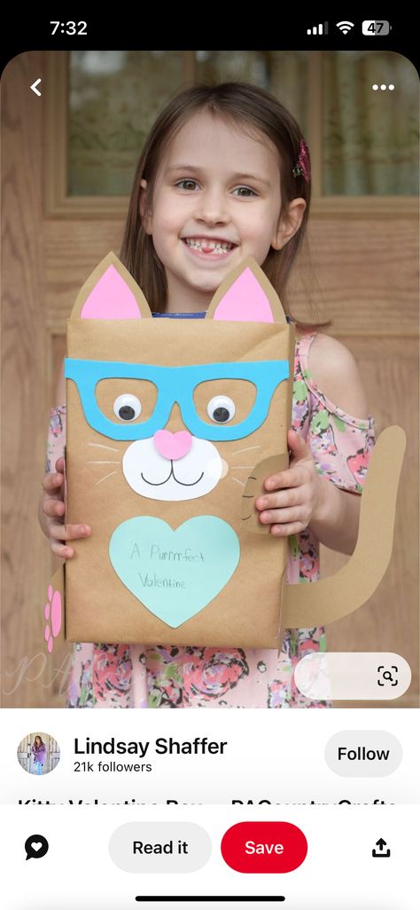 Cat Valentines Boxes For Kids School, Diy Valentines For Kids School Cereal Boxes, Cereal Valentine Boxes, Valentines Cereal Box Ideas Diy, Kitty Cat Valentine Box Ideas, Cat Valentines Boxes For Girls Diy, Homemade Valentine Boxes For School, Valentine Box Preschool, Simple Valentine Box Ideas