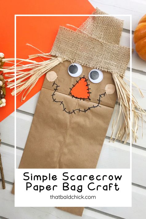 Scarecrow Building, Simple Scarecrow, Halloween Paper Bags, Crafts Thanksgiving, Fall Crafts For Toddlers, Halloween School Treats, Scarecrow Crafts, Paper Bag Crafts, Paper Bag Puppets