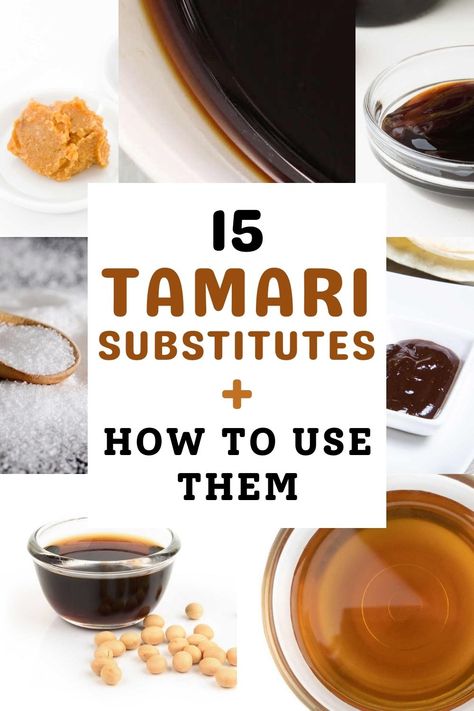 These tamari substitutes are great for cooking and you'll find at least one that works for the recipe you want to make. Read our guide to find the 15 best alternatives for tamari and how to use them! via @savorandsavvy Tamari Sauce Recipe, Oyster Sauce Substitute, Soy Sauce Fish, Soy Sauce Substitute, Plum Vinegar, Teriyaki Tofu, Tamari Sauce, Red Miso, Miso Paste