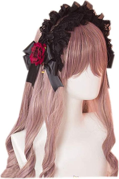 Maid Headband, Handmade Accessories Ideas, Japanese Fashion Trends, Kawaii Hair Accessories, Flower Headdress, Rose Headband, Party Hair Accessories, Headband Outfit, Lace Headband