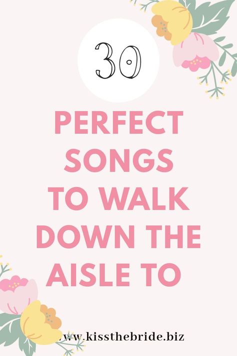 Choosing the right song to walk down the aisle to is a big deal. It's the first song you hear when you make your entrance. We have rounded up 30 Beautiful song ideas for your wedding march R&b Wedding Songs To Walk Down Aisle, Wedding Bride Entry Songs, Songs For The Bride To Walk Down To, Bride Ceremony Entrance, Songs To Walk Down The Aisle To Entrance, Disney Wedding Songs To Walk Down Aisle, Wedding Walk Down The Aisle Songs, Unique Songs To Walk Down The Aisle To, Bride Songs Entrance Walks