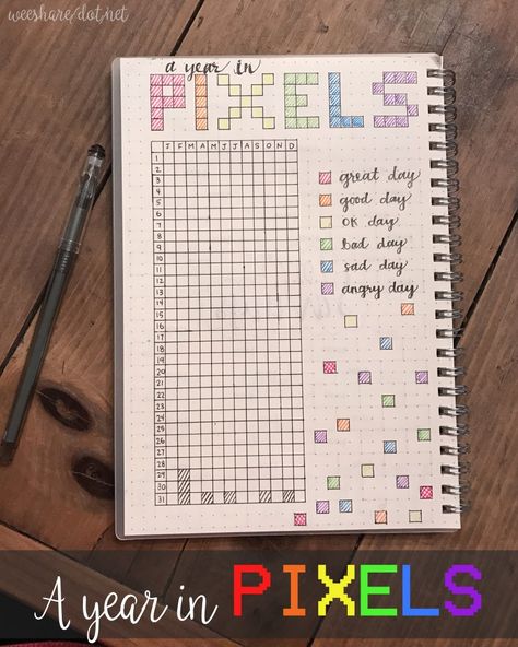 A year in Pixels Bullet Journal - Free Digital Download! - Designing Tomorrow November Journal, Journal November, Year In Pixels, Monthly Layout, Bullet Journel, To Do Planner, Bullet Journal Ideas, Bullet Journal Mood, School Planner