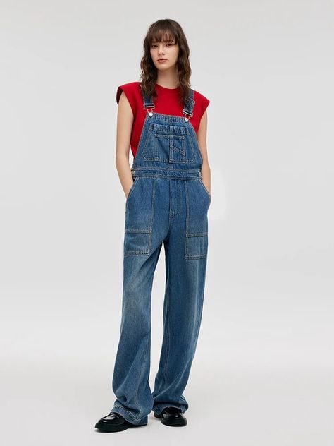 Women Overalls, Overall Pants, Modern Cheongsam, Jeans Overall, Jean Overalls, Long Sleeve Short Dress, Overalls Women, Pant Length, Short En Jean