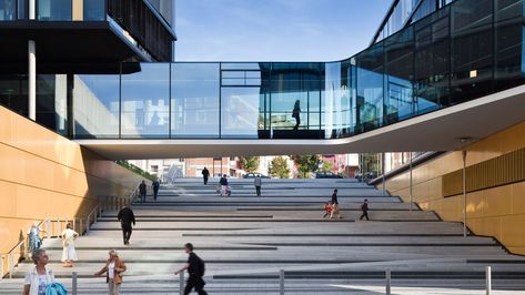 AACHENMÜNCHENER HEADQUARTERS, AACHEN | GERMANY | kadawittfeldarchitektur | Archinect Terminal Bus, Campus Design, University Architecture, Stairs Architecture, Public Architecture, Cultural Architecture, Architecture Office, Facade Architecture, Urban Landscape