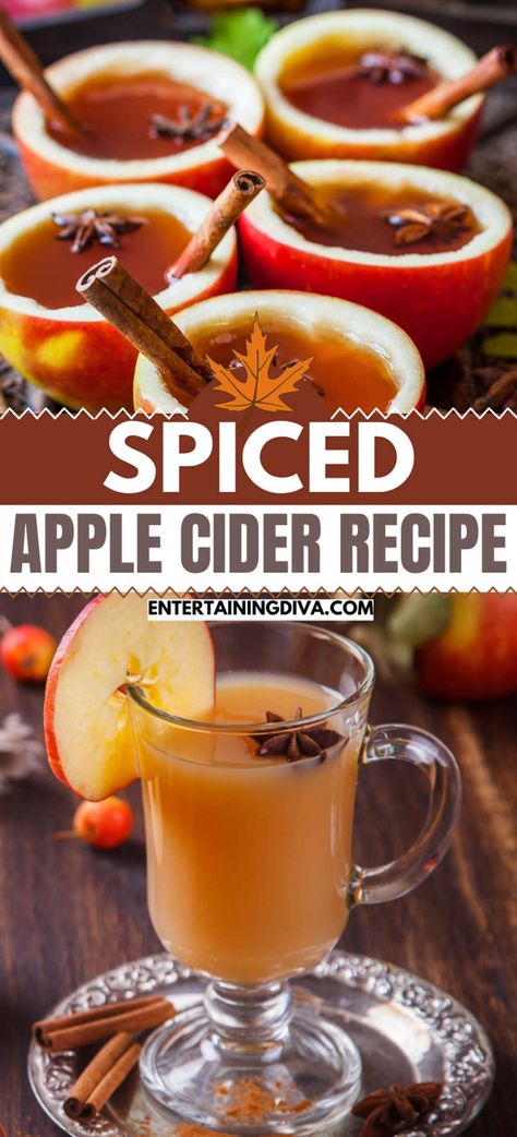 Homemade Spiced Apple Cider Recipe From Scratch | Christmas Food and Drinks Homemade Spiked Apple Cider, Homemade Hot Apple Cider, Apple Cider Recipes, Spiced Cider Recipe, Spiced Apple Cider Recipe, Hot Apple Cider Recipe, Cider Recipes, Christmas Turkey Recipes, Christmas Dinner Recipes