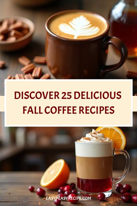 Discover 25 delicious fall coffee recipes at easypeasyrecipe.com. Maple Latte Recipe, Easy Coffee Drinks, Homemade Pumpkin Spice Coffee, Fall Coffee Recipes, Fall Coffee Drinks, Recipes For Fall, Homemade Pumpkin Spice, Easy Coffee Recipes, Cozy Drinks