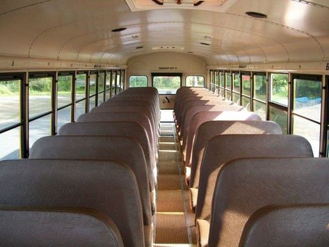 School Bus Interior, Stephen Morris, Old School Bus, Bus Interior, Animation Reference, School Bus, Back Seat, Childhood Memories, Old School