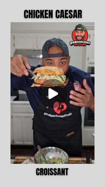 @bwoodcooks on Instagram: "I was scrolling down big back university and saw this recipe. Grab a croissant, make you a chicken patty, add casear salad, and the rest is history. We have chicken Caesar croissant sandwhich for the win." Chicken Patty, Cold Sandwiches, Chicken Caesar, Chicken Patties, 21 Savage, 10k Views, Caesar Salad, Chicken Sandwich, Wrap Sandwiches