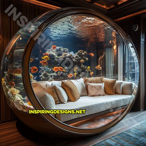 These Aquarium Loungers Bring Underwater Zen Right to Your Living Room – Inspiring Designs Marine Landscape, Aquarium Setup, Aquariums, Dream Come True, Recliner, Oasis, Zen, Lounge, Fish