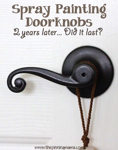 Spray Painting door knobs from brass to oil rubbed bronze, see how it held up after 2 years!  The good, the bad, the ugly, all right here! Spray Paint Door Hardware, How To Paint Door Knobs, Painting Door Knobs, Spray Painting Door Knobs, Paint Door Knobs, Bathroom Door Knob, Paint Door, Spray Paint Furniture, Trendy Door