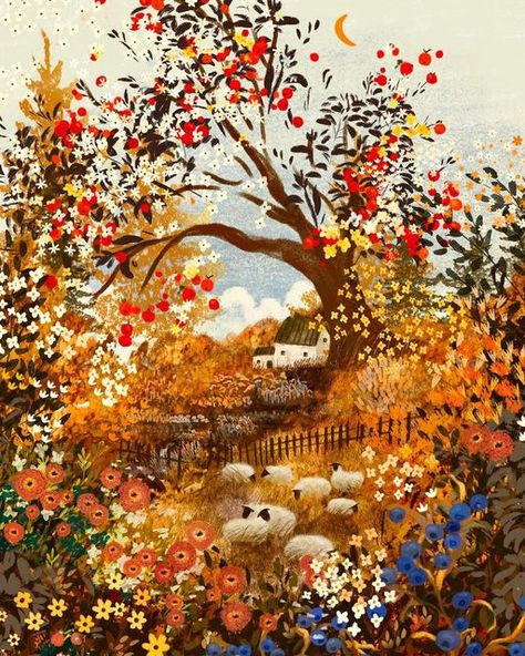 Loving Vincent, Illustration Art Prints, Sheep Illustration, Gintama Wallpaper, Fall Drawings, Autumn Illustration, Winter Nature, Wallpaper Nature Flowers, Whimsical Illustration