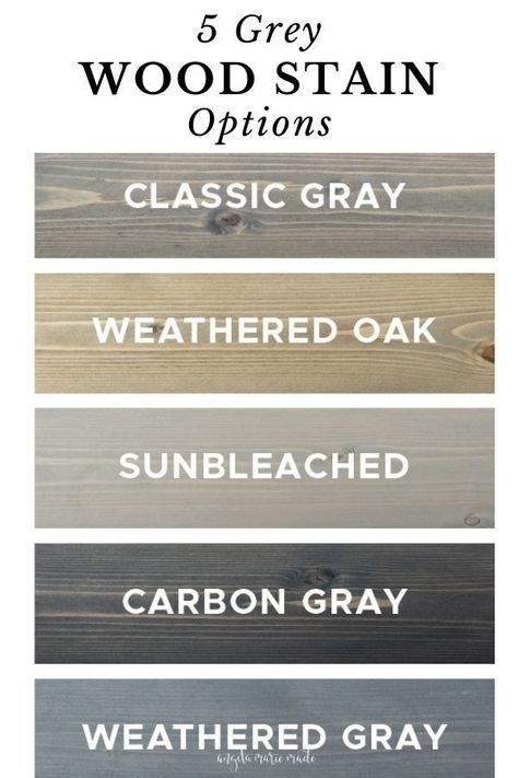 These 5 grey wood stain options have all been tested on wood and this is exactly how they look on real wood samples! Grey Wood Stain, Gray Stained Wood, Deck Stain Colors, Grey Stained Wood, Easy Home Improvement Projects, Staining Furniture, Stain On Pine, Easy Home Improvement, Staining Cabinets