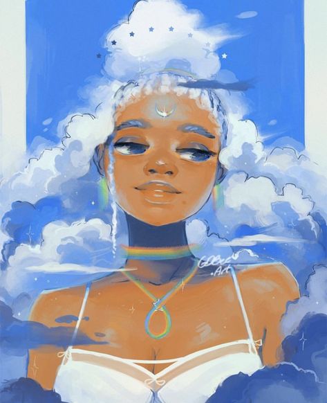 Cloud Hair, Tip Jar, Good Weekend, Have A Good Weekend, Art Tools Drawing, Black Art Pictures, Afro Art, Sketchbook Inspiration, Painting Digital